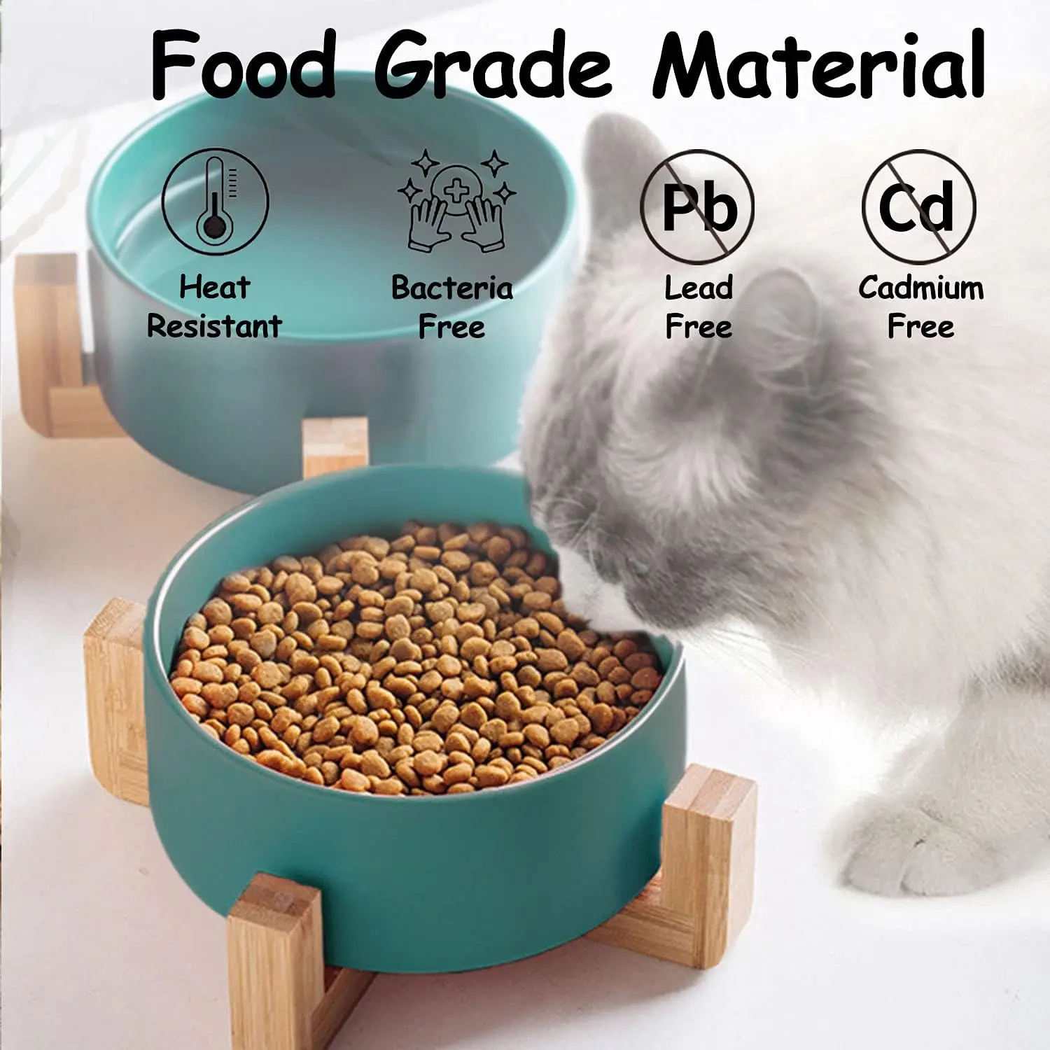 Ceramic Pet Bowl Set with Stand 3
