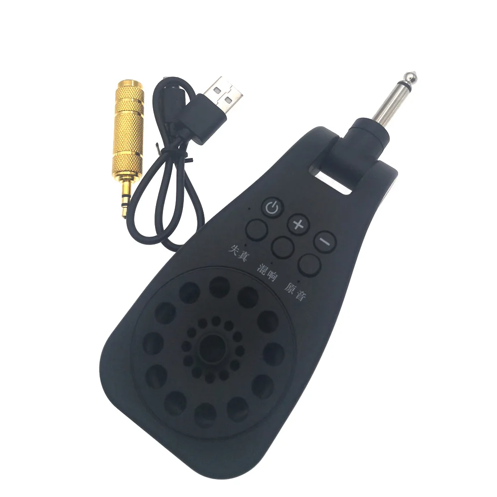 

Inline electric guitar Bluetooth with reverb sound card sound system 6.5 to 3.5 adapter for instrument phone tablet computer MP3