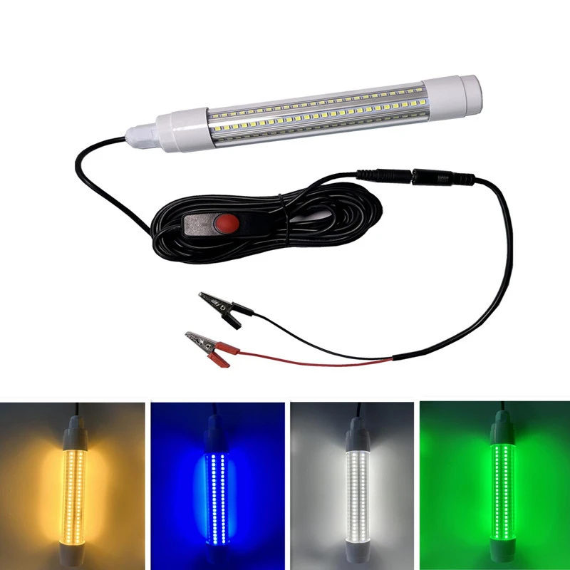 

12V 24V 36V 48V 5M 13W 16W LED Submersible Fishing Light Deep Drop Underwater Fish Lure Bait Finder Lamp Squid Attracting