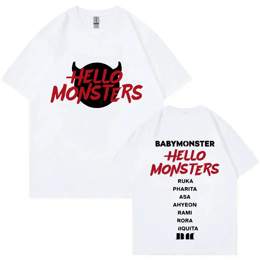 Babymonster T-Shirts Hello Monsters World Tour Double Sided Print