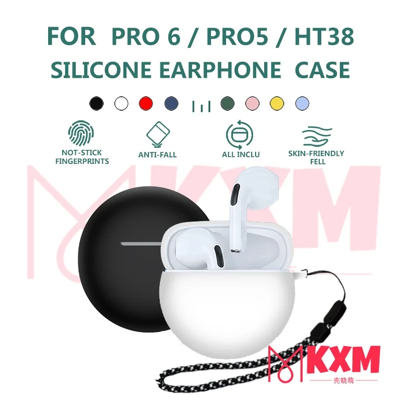 

LHT01 HT38 case / TWS PRO 6 CASE / TWS PRO 5 CASE / AIR PRO6 CASE Silicone Protective Case For HT38 / PRO6 / PRO5