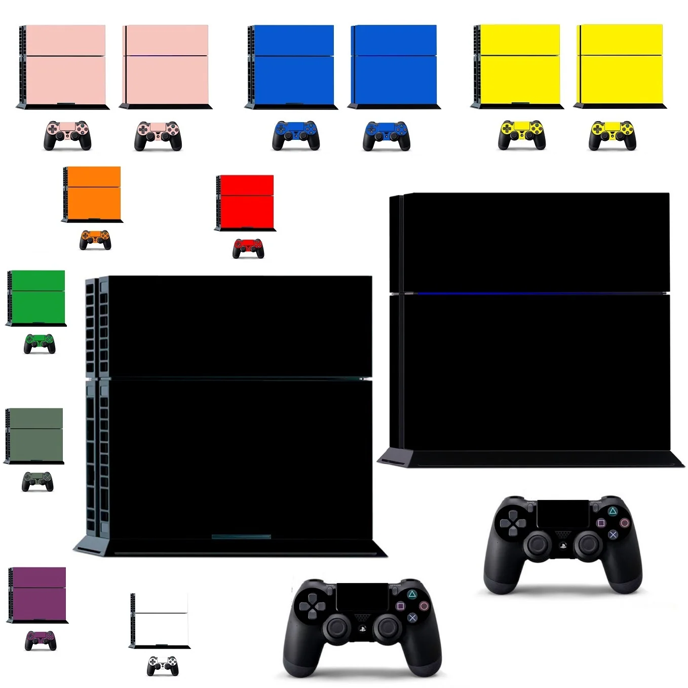 10 Pure Clean Solid Colors Vinyl Skin Sticker Per Sony Ps4 Playstation 4 E 2 Adesivi Per Pelli Controller