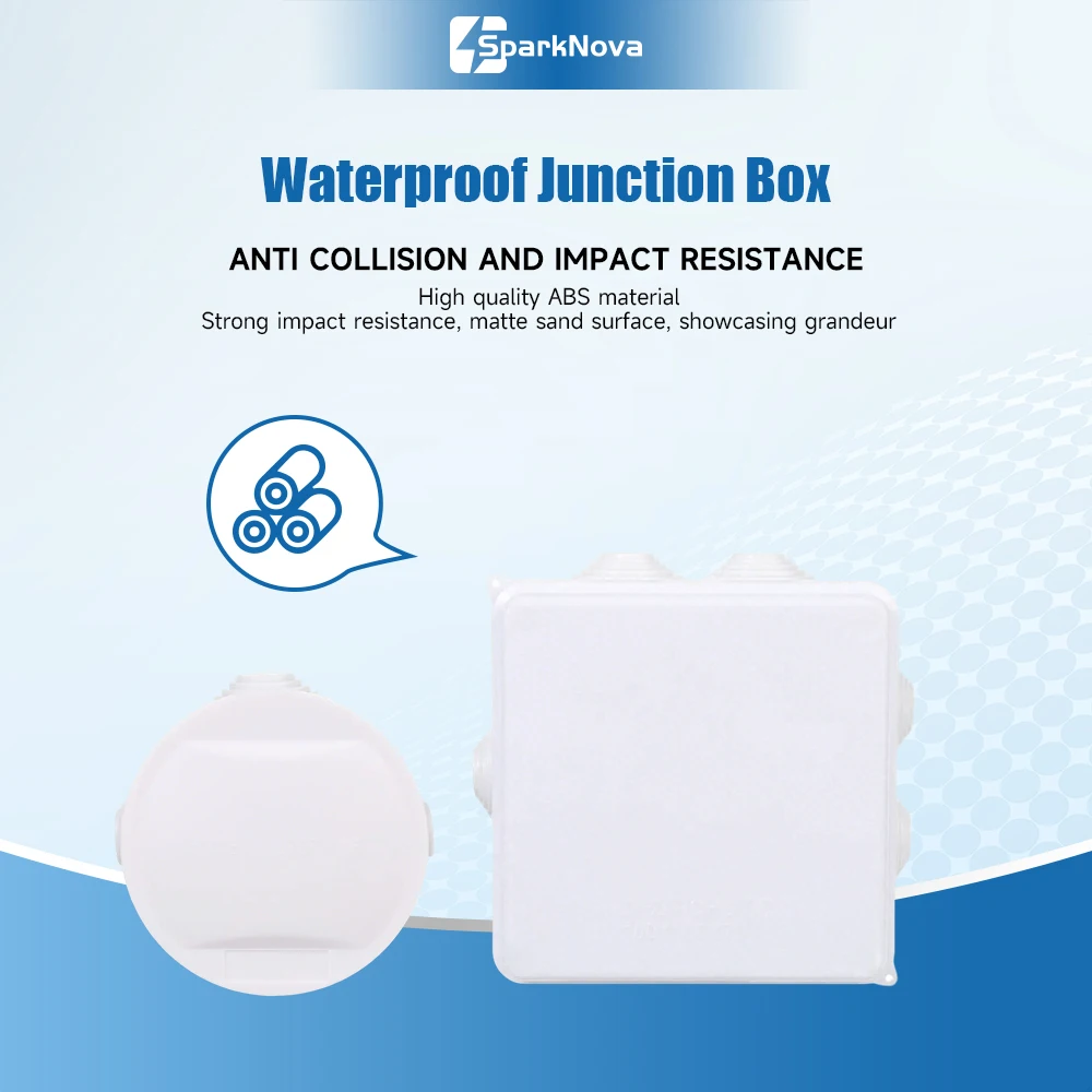 Electrical Junction Box ABS Plastic DIY Power Control Case IP55 Waterproof Outdoor Cable Wire Connection Enclosure Housing