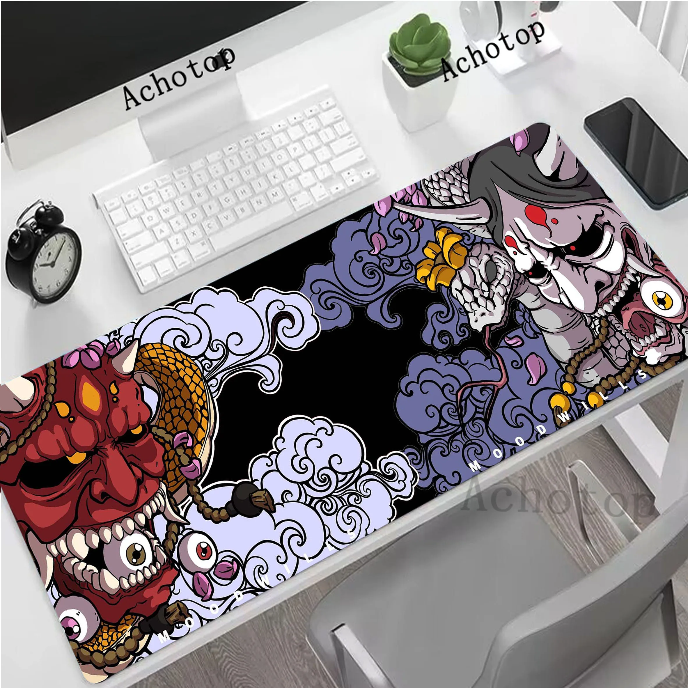 

Oni Gaming Mouse Pad Large Gamer Mousepad Computer HD Print Desk Mat XXL Mouse Mat Natural Rubber Keyboard Pads Soft Mouse Pad