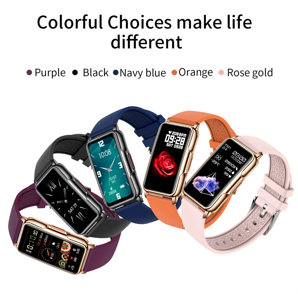 Smart Watch- purple- black- navy blue- orange- rose gold- Smart cell direct 