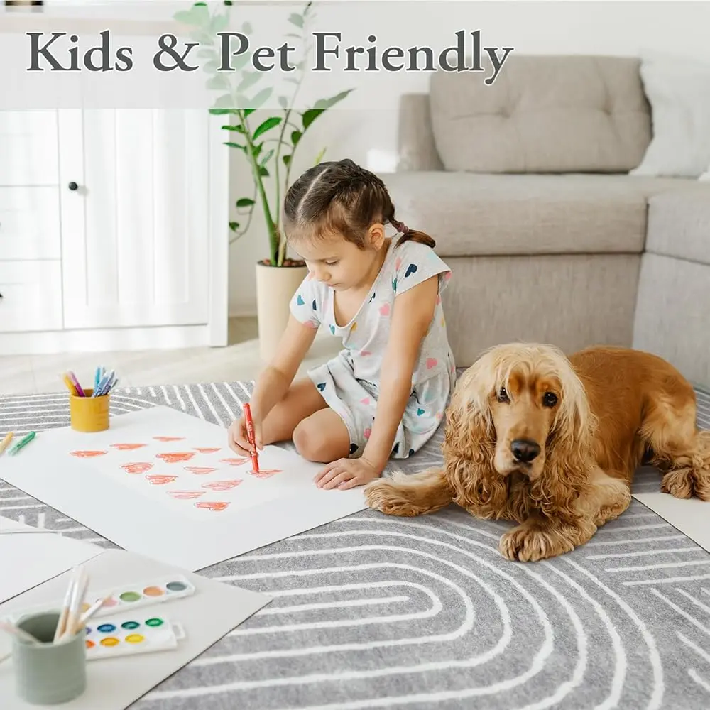 5×7 Soft Washable Ultra-Thin Abstract Rug 3