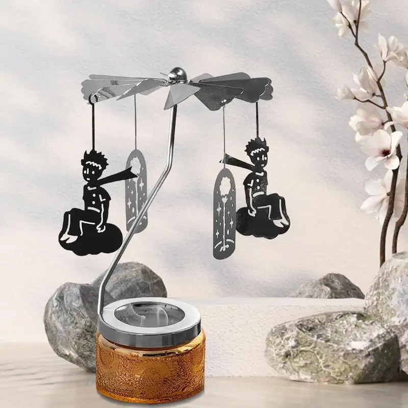 Portavelas Giratorio Con Bandeja Térmica - Vela Perfumada Para Restaurante, Bodas Y Fiestas