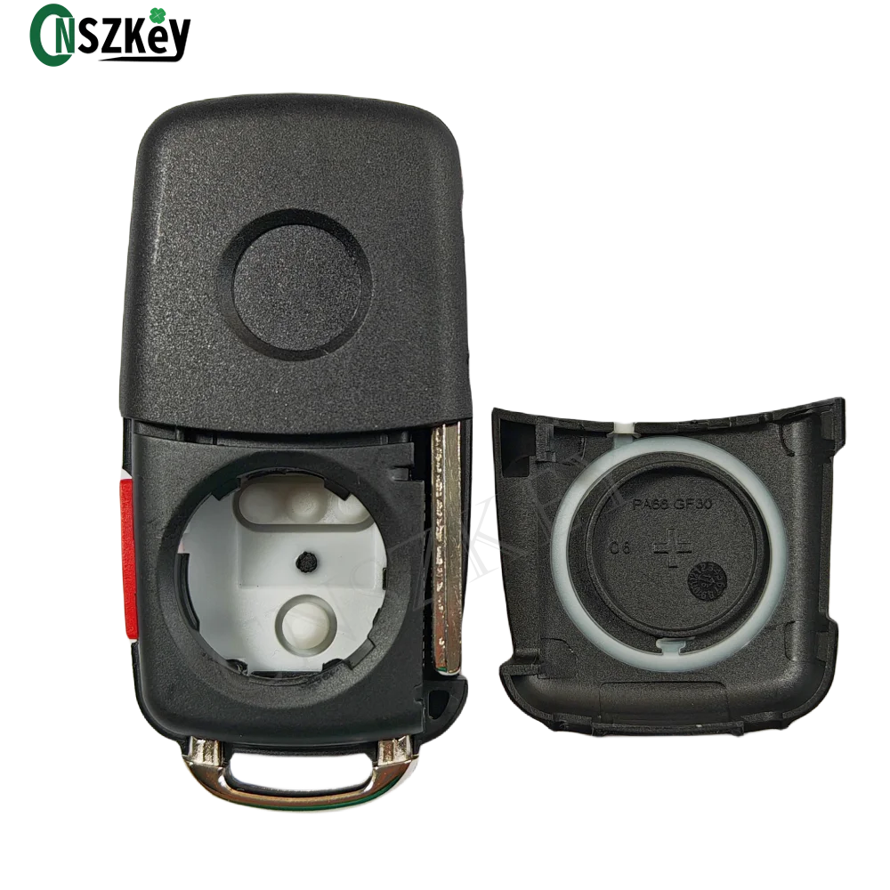 CNSZKey 2Pcs/LOT 5K0837202AE Flip Folding Remote Key Shell For VW Jetta CADDY EOS GTI Golf Passat Tiguan 3+1 Buttons NBG010180T