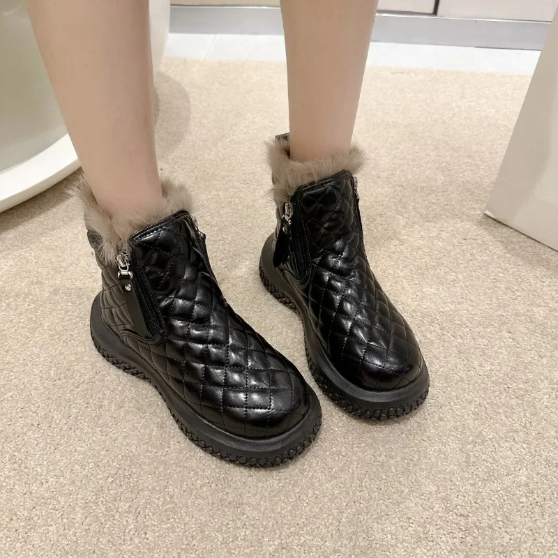 

Женские сапоги до середины икры, однотонные водонепроницаемые сапоги с круглым носком, на молнии, 2023