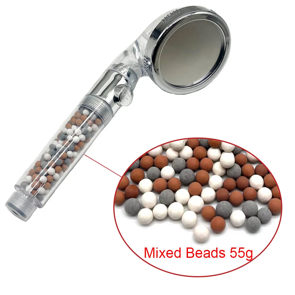Enhanced Shower Water Purification Filter with Anion Mineral Beads