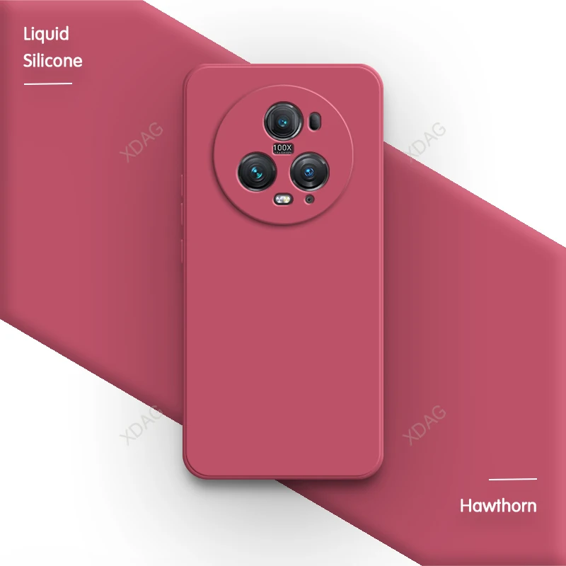 Custodia JIAFEI Per Honor Magic 5 Pro In TPU Morbido Con Bordo Dorato - Protezione Antiurto, Rosso