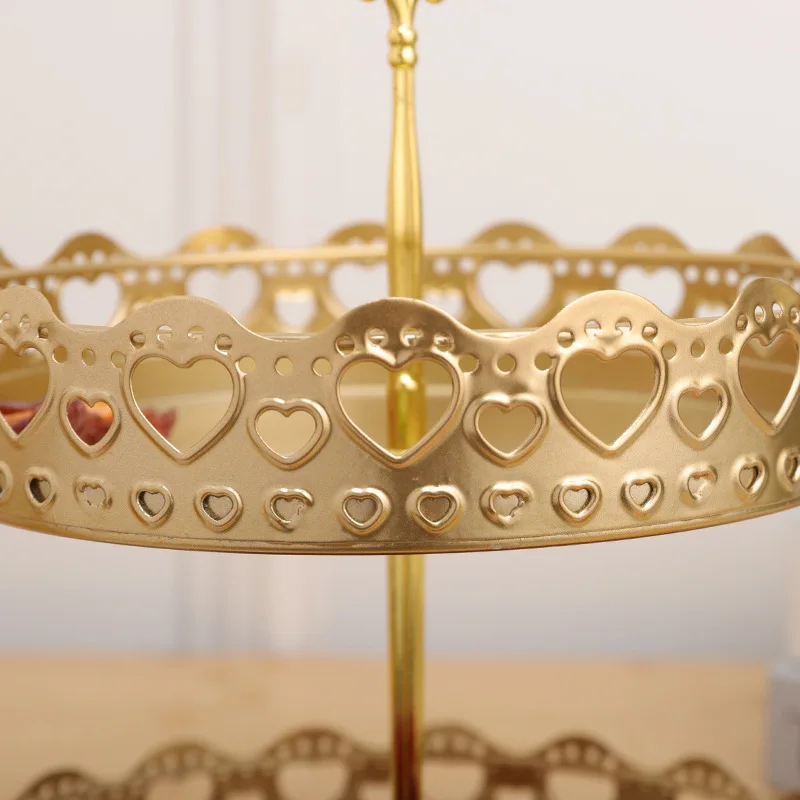 2 layer Iron Fruit Tray Home Living Room Tea Table Light Luxury Net Red Fruit Tray Home Snack Nuts Storage