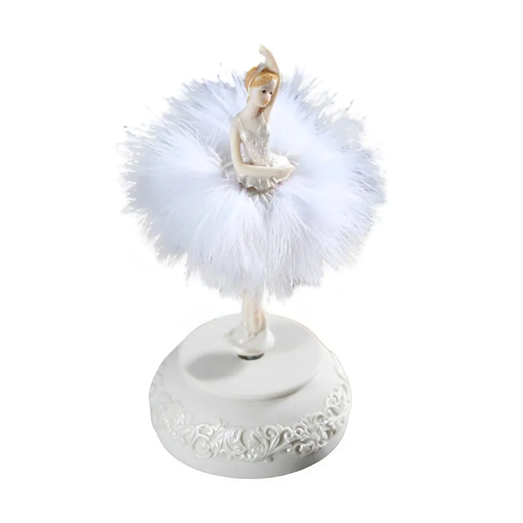 Ballerina Musical Box Elegant Dancing Girl Crafts Figurines Boxes Friend Desktop Wedding Birthday Christmas Gift