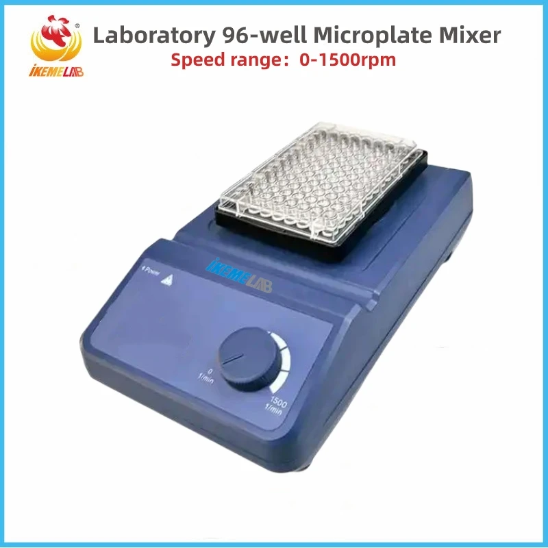 

IKEME Microplate Mixer 96-well Plate Orbital Shaking 0-1500rpm Laboratory Shaker Mixer Adjustable Speed Lab Orbital Shaker