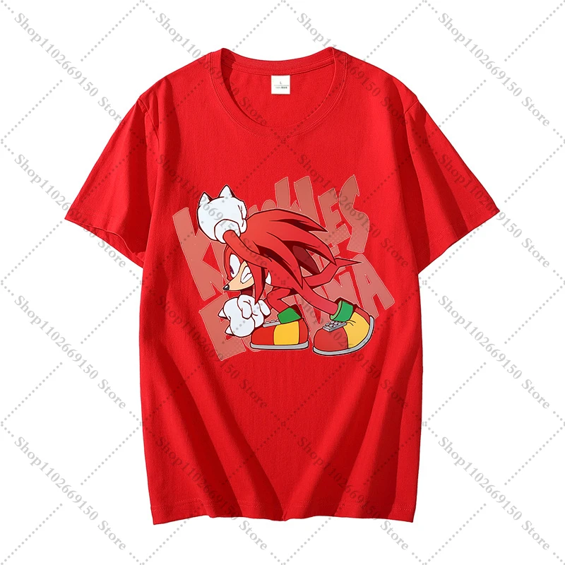 سونيكس الكبار موضة القطن تي شيرت قصير الأكمام المح...