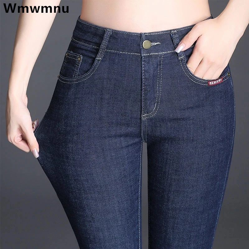 

Classic Mom Pencil Jeans Women Casual High Waist Skinny Denim Pants New Korean Vintage Plus Size 34 Stretch Kot Pantolones