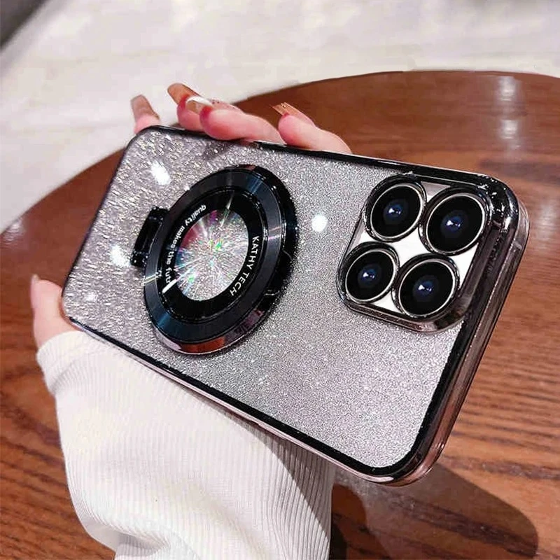 Glitter Plating Silicone Holder Case with Stand