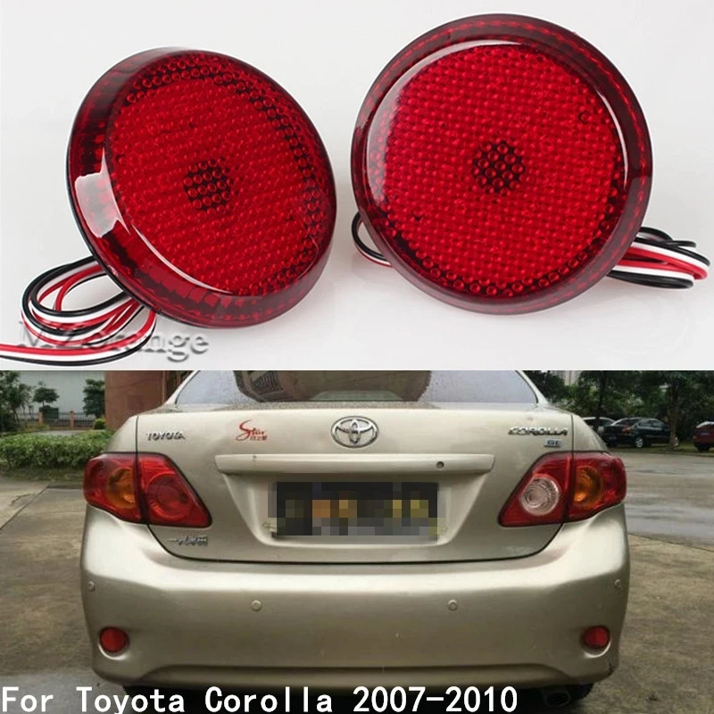 Mzorange 2Pcs Auto Led Spia Coda Paraurti Posteriore Riflettore Luce Stop Freno Tondo Per Nissan Qashqai Per Toyota Corolla