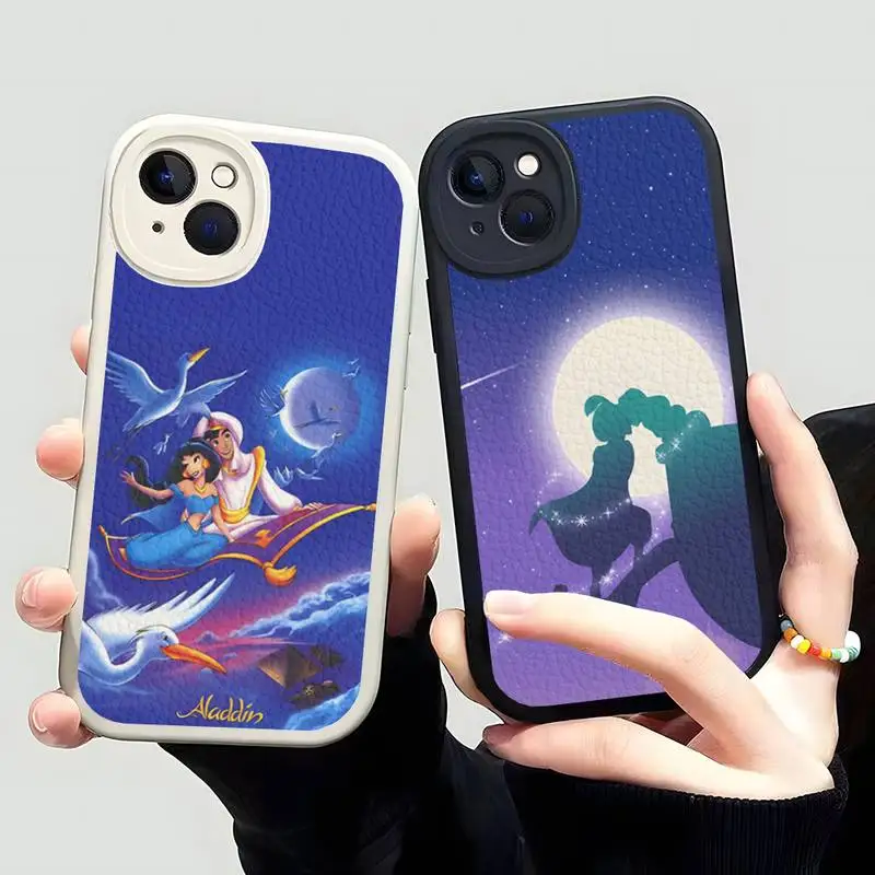 Aladdin-Funda De Cuero De Princesa Jasmine Para Iphone, Carcasa De Silicona Suave A Prueba De Golpes Para Iphone 13 Pro Max 12 Mini 11 14 X Xr Xs 7 8 