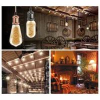 E14 E27 Ретро светодиодная спиральная лампа накаливания 4 Вт Теплый желтый 220 В C35 A60 T45 ST64 T185 T225 G80 G95 G125 Винтажная лампа Эдисона — изображение 6