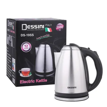 Dessini 휴대용 스테인레스 스틸 전기 주전자, 요리 주전자, 자동 전원 차단, 물 보일러, 보호 기능 포함, 잘 팔림