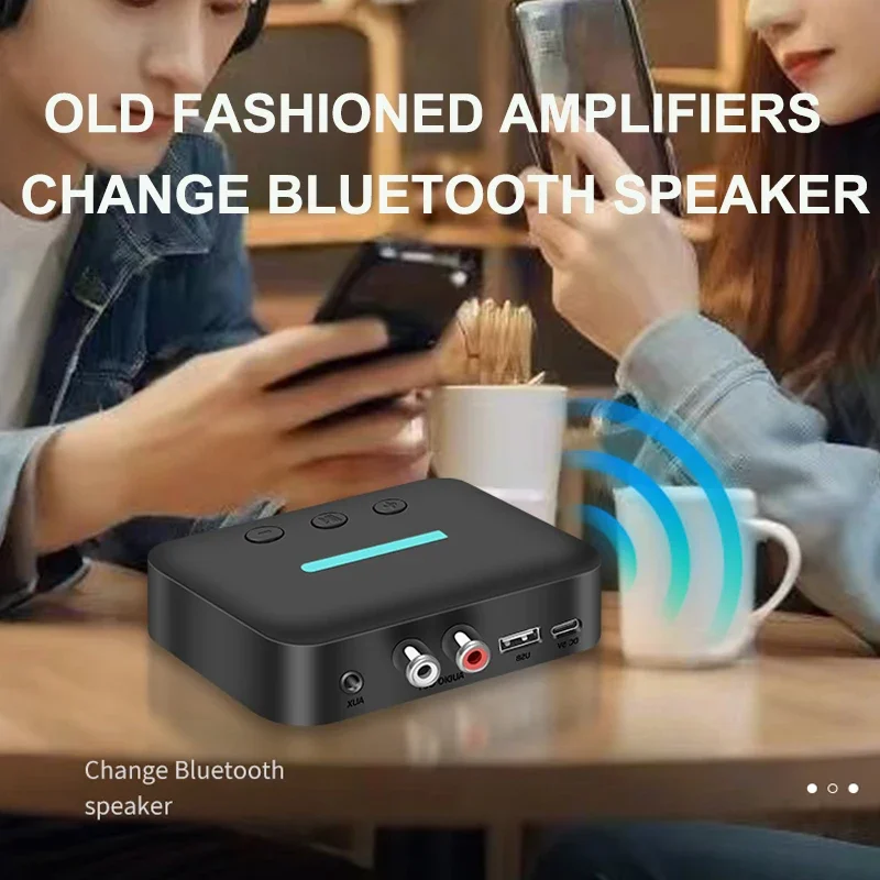 Wireless Bluetooth 5.6 Stereo Audio Receiver Adapter with USB and AUX Inputs
