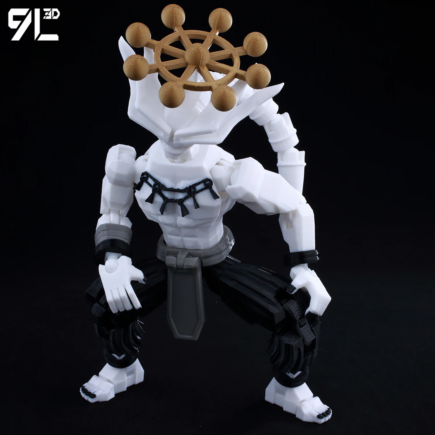 Exquisite 3D Printed Mahoraga & Gojo Satoru Figurine Set - Poseable Collectible Anime Art Toys