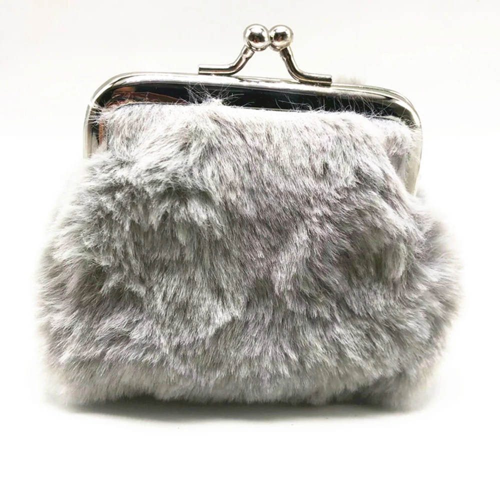 Korean Plush Coin Purse Clutch Bag Mini Wallet Pocket Women Cute Wallets Hasp Zero Wallet Bags Solid Color Jewelry Storage Bag