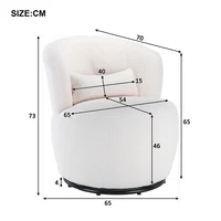 Белый плюшевый вращающийся стул Teddy с подушкой на талии — вращающаяся металлическая основа для ног, удобное сиденье для ежедневной релаксации — изображение 2