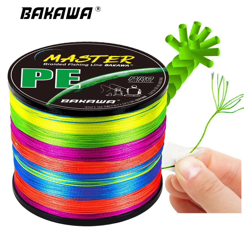 

BAKAWA Japan X9 Strands Braided Fishing Line 1000M 500M 300M 100% PE Multifilament Smooth Carp Sea Saltwater Durable Wire Pesca