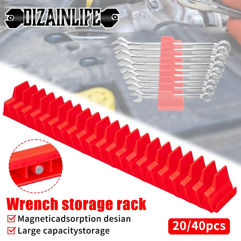Upright Storage Organizer 20 Wrenches Magnetic Hexagonal Head Multifunctional Toolbox Wrench Holder Modular Spanner Rack Holder tool organizer wrench organizer wrench holder
