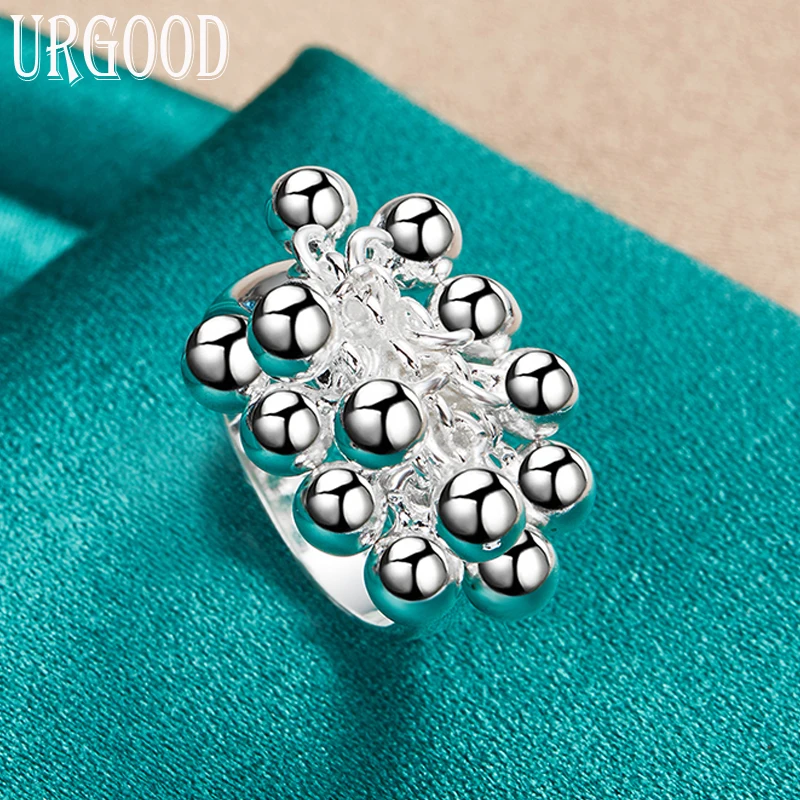 

925 Sterling Silver Grape Beads Ring For Women Man Party Engagement Wedding Romantic Fashion Jewelry Gift