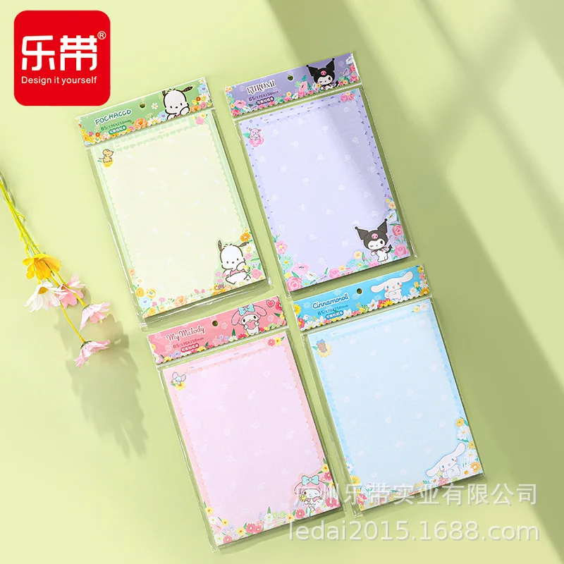 

Sanrio Cinnamoroll Kuromi Mymelody Patting Paper Book Tear Book Cute Notepad Students Cartoon Checkerboard Notes Wholesale