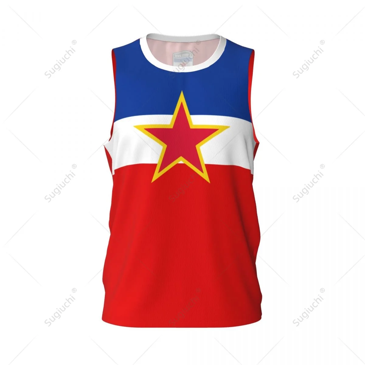 Yugoslavia Flag Men Basketball Sports Running Fitness Multifunction Sleeveless tshirt Exclusive Name Nunber