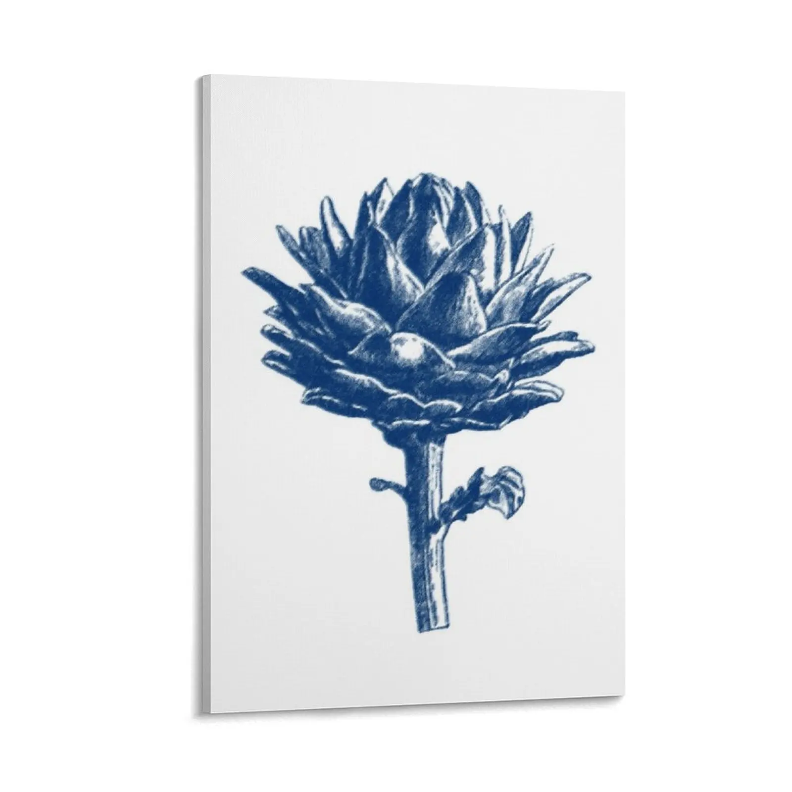 

Botanical Artichoke Print, Indigo Blue and White Canvas Painting wall decoration anime posters decorative frames wall room