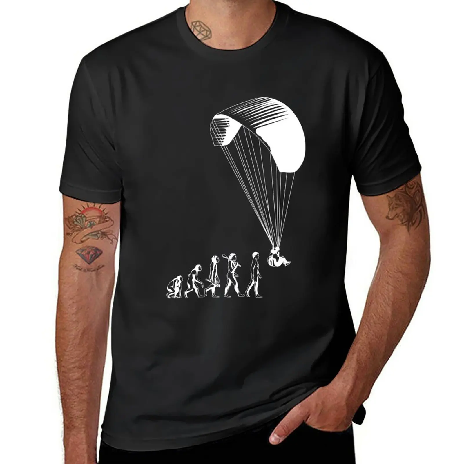 

Paragliding evolution T-Shirt sports fans kawaii clothes customs design your own mens graphic t-shirts