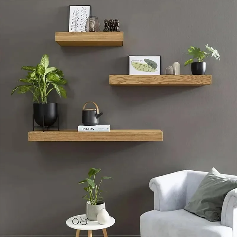 Wood Floating Wall Shelves Magic Flap Hidden Shelf With Secret Compartment Wall-mounted Storage Wood Furniture Storage Box 2