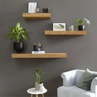 Wood Floating Wall Shelves Magic Flap Hidden Shelf With Secret Compartment Wall-mounted Storage Wood Furniture Storage Box 2
