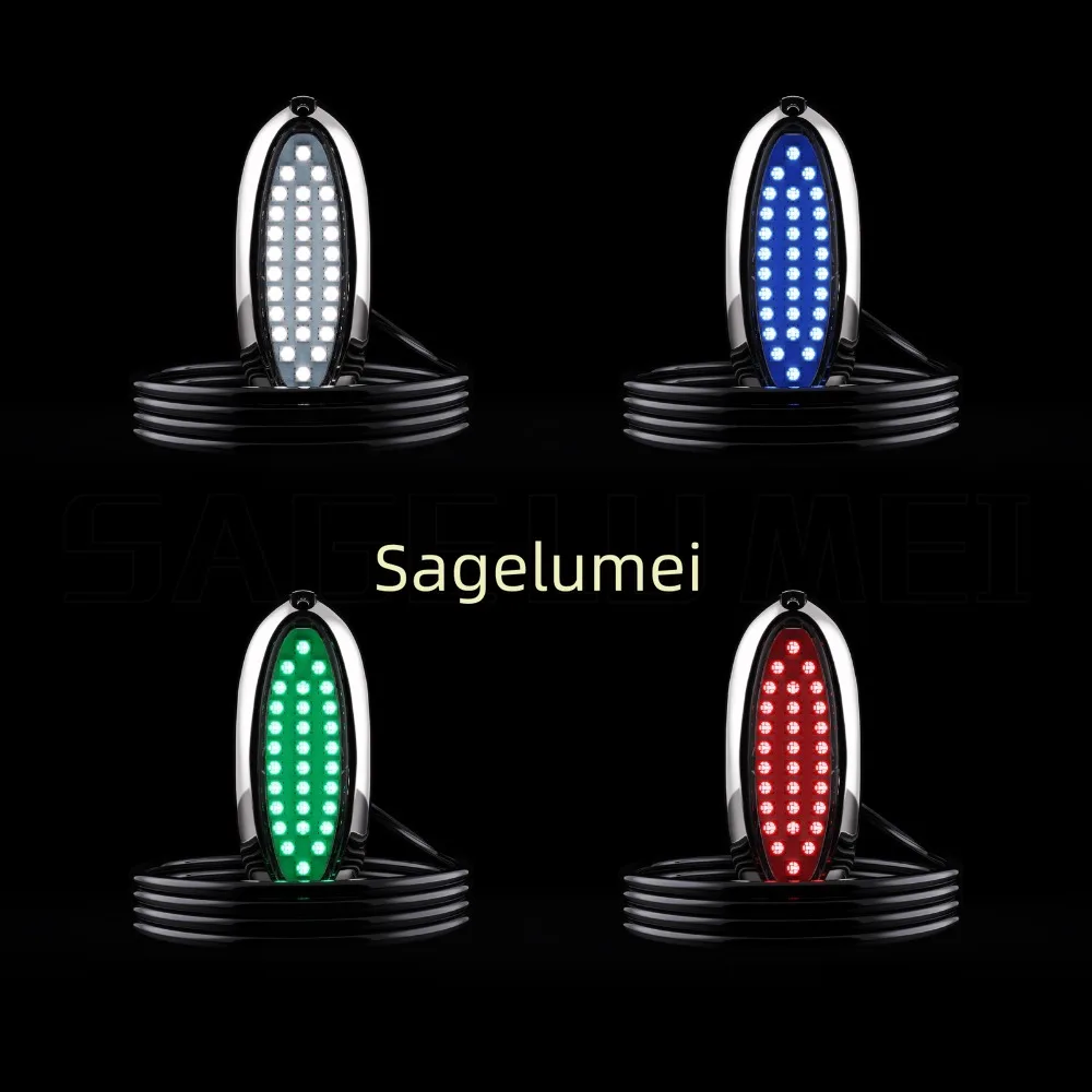 1개 해양 보트 수중 조명 30/48LED 수중 폰툰 램프 요트 객실 데크 테일 라이트 방수 항해 조명