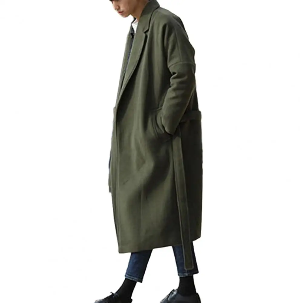 

Men's Overcoat Trendy Loose Casual Stylish Autumn Winter Solid Color Long Sleeve Coat for Off-Duty Office Look