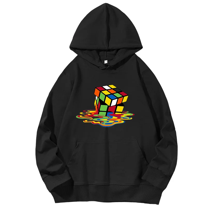 

Melting Rubik`s Cube Game Classic graphic Hooded sweatshirts cotton Hooded Shirt Spring Autumn essentials hoodie Man sweatshirts