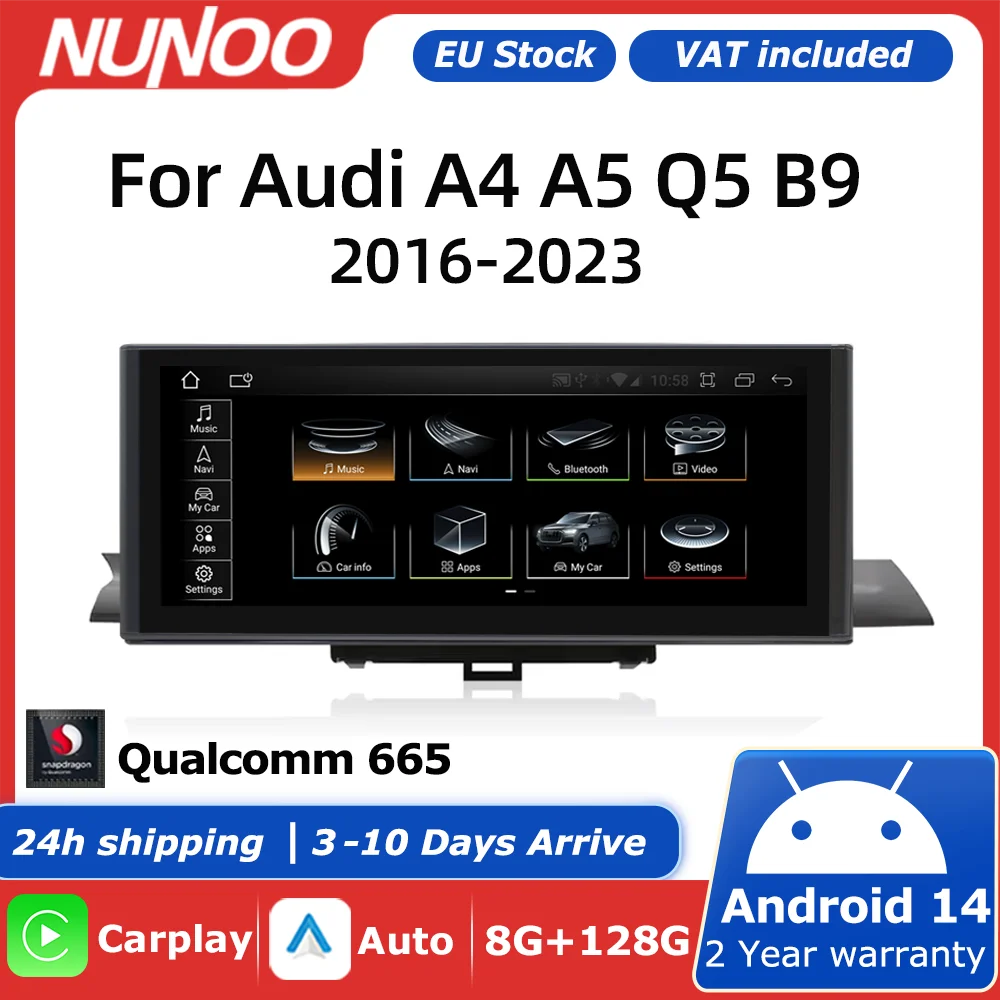 12.3 inch For Audi A4 A5 Q5 B9 2016-2023 Wireless Carplay Android 14 Car Multimedia Player Stereo IPS Touch Screen GPS Navi