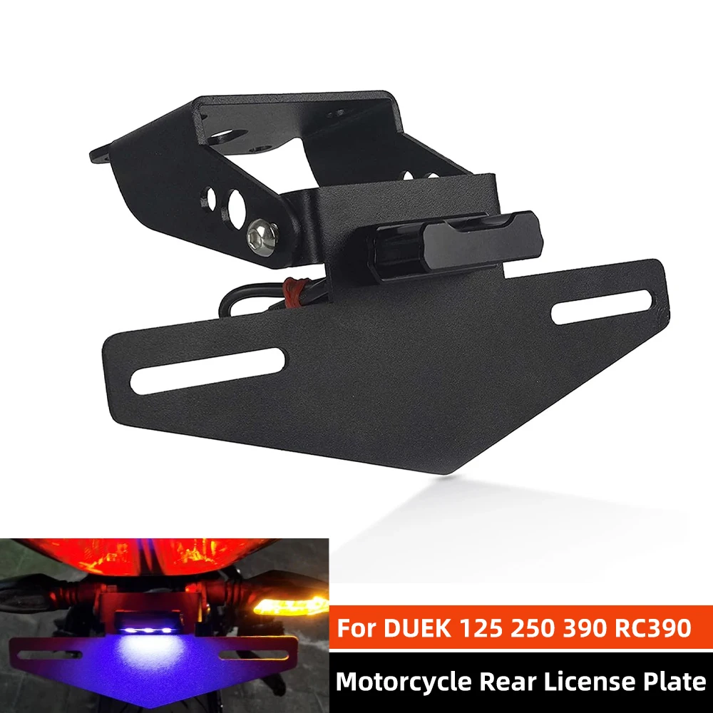 Duke Motorcycle License Plate Bracket With LED Light | Compatible With Duke 125/200/250/390 (2017-2023 Models)