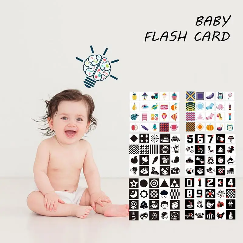 

Flash Cards Baby Educational Toys Montessori Baby Visual Stimulation Educational Toys Gifts For 0-12 Months Infant Baby Kids