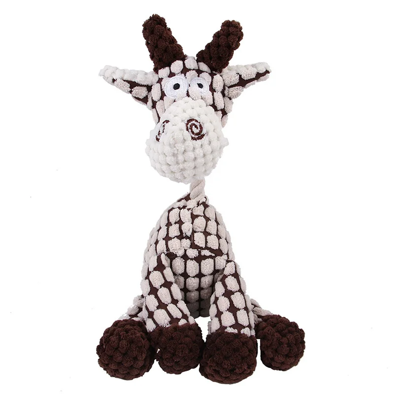 Plush Corduroy Squeaky Chew Toy for Dogs - Bite Resistant and Fun for All Sizes