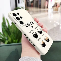 Coffee Cute Cat Phone Case Cover - Adorable and Stylish Design - Galaxy S21 Plus (White 1)