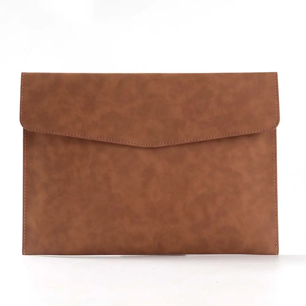 Large Capacity PU Leather Document Organizer and Business Handbag with Button Design