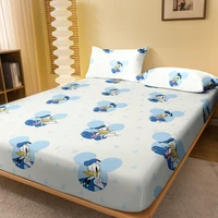 1 cartoon cute Donald Duck pattern digital printed frosted Fitted Sheett,bedroom printed bed cover,bedding(No pillowcase) 1