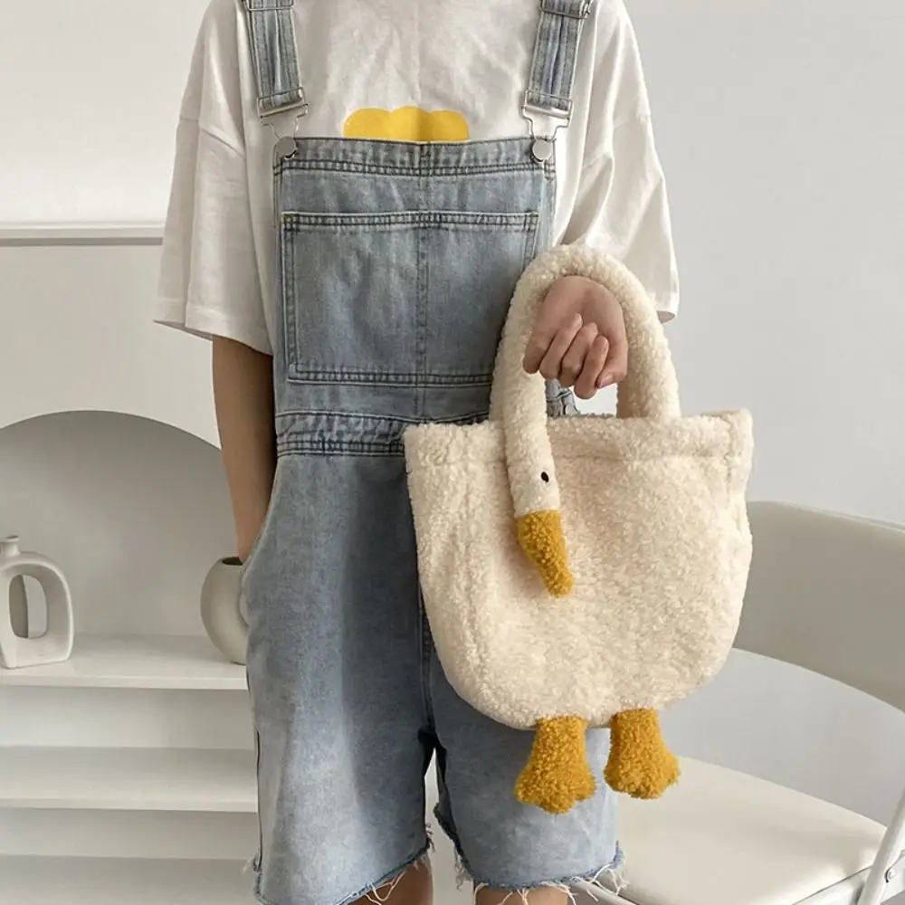 

Bag Girls Student Lunch Bag Goose Cartoon Plush Handbag Crossbody Bag Small Items Bags Japanese Style Shoulder Bag