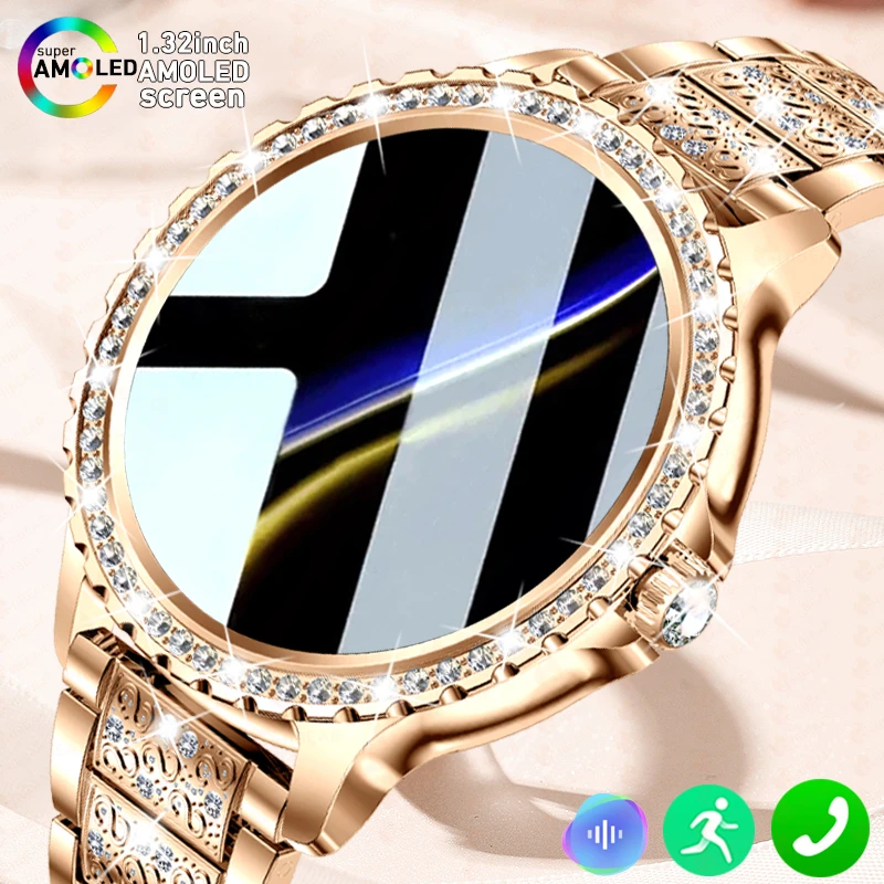 

AMOLED Screen Smart Watch Heart Rate Blood Oxygen Fashion Ladies Bracelet New Bluetooth Call Smartwatch Womoen for Android IOS